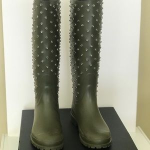 Saint Laurent Crystal Embellished Rain Boots